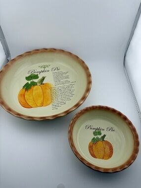 Nantucket Pumpkin Pie Dish and Bowl Set